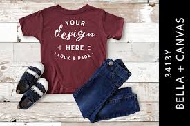 Kids Maroon Bella Canvas 3413y Mock In 2020 Tri Blend Black Charcoal Bella Canvas