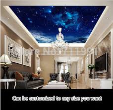 The custom woven plaid on the walls and raised ceiling of this utah mountain bedroom make the airy space feel cozier. Custom Ceiling Wallpaper Nebula In The Night Sky 3d Wallpaper For The Living Room Bedroom Ceiling Background Waterproof Pvc Buy At The Price Of 12 56 In Aliexpress Com Imall Com