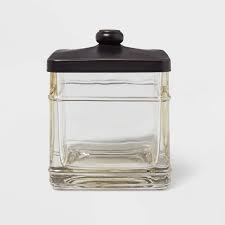Try a set of stacking jars to hold small amounts of ingredients, like baking spices and cupcake sprinkles. Antique Glass Bath Canister Brown Threshold Target