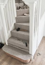 Installing carpet can be a bear, especially in an oddly shaped room. How To Lay Carpet On Stairs And Landing Lt Flooring