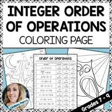 Apply the order of operations on expressions involving three whole numbers or integers. Integer Order Of Operations Coloring Page Halloween Order Of Operations Integer Operations Color Worksheets