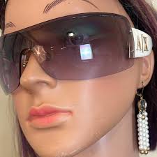 Armani Exchange Oversize White Shield Sunglasses Unisex