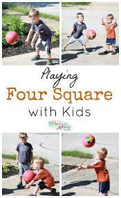 Playing Four Square With Kids Games To Play Outside Outdoor Activities For Kids Fun Games