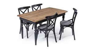 Rustik Siyah Eskitme Masa Takimi Siyah Fiyati Vivense Rustik Mobilya Masa