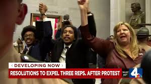 Resolutions to expel three reps. after protest