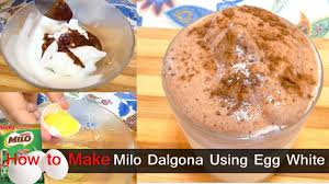 How To Make Milo Dalgona Using Egg White Meringue Meringue Pinoy Food Eggs