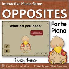 You can practice your piano playing skills with this cool virtual music instrument. Thanksgiving Music Dynamics Forte Piano Interactive Music Game Turkey Dance