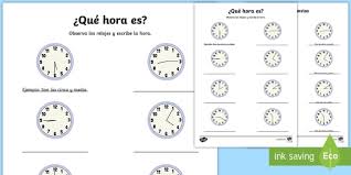 As we've already referenced to it, for telling the full hours, we use the locutions es la una and son las.. What Time Is It Writing Worksheet Worksheet Spanish Spanish Ks2