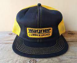 Vintage 80s Wagner Lumberjacks Golden Mesh Trucker Hat Snapback Cap Usa K Brand Trucker Hat Mesh Trucker Hat Hats