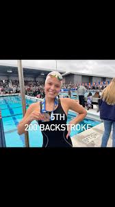 Paige Fast 5th place in 200 Backstroke.And she set a new school record:  2:07.82!!