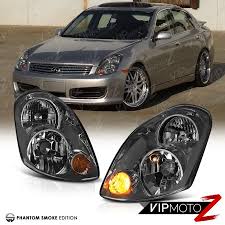 For 2003 2004 Inifiniti G35 4d Sedan Smoke Front Left Right Headlights Assembly Headlight Assembly Sedan Headlights