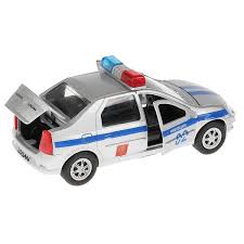 Машинка игрушечная технопарк рено логан полиция 2014. Mashina Tehnopark Metall Inerc Renault Logan Policiya 1 43 Svet Zvuk V Kor V Kor 2 24sht