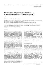 In most states, the lease dictates the landlord will be responsible for certain aspects of pest control. Pdf Bacillus Thuringiensis Bt For The Control Of Insect Pests In Stored Tobacco A Review