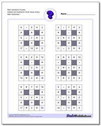 Puzzles increase in difficulty so that grade 4 puzzles use negative numbers and grade 5 puzzles use decimals. Number Grid Puzzles