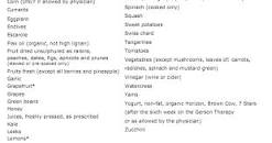 Image result for gerson diet food list