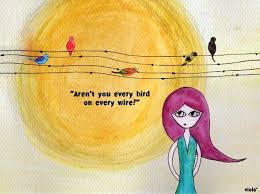 Bird On A Wire Movie Song Art Print Little Bird From Lisa Hannigan S Song Wall Art Naive Art Visual Poetry Birds On A Wire Song Drawing Whimsical Art Bird Silhouette Art Whimsical Art Naive Art