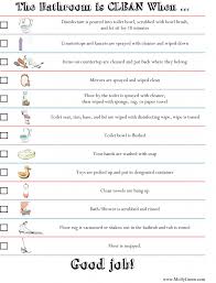 Bathroom Cleaning Checklist Chart Molly Green