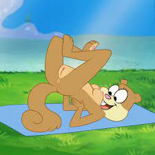 anthro anus areola breasts brown fur casual clitoris eyelashes  female fur furry furry only grass mammal naked nickelodeon nipples nude  open mouth pussy rodent sandy cheeks solo spongebob squarepants