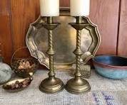 Bougeoirs Vintage Inweder - Lot De 2 - Résine Noir Style Baroque - Pour  Décoration Intérieur - Ne Convient Pas Aux Bougies Classiques