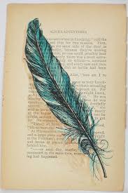 I Could Let You Out You Know Or Prayer For Freedom Giclee Print Of Ink And Acrylic Drawing On Vintage Book Page By Rowena Murillo 5 50 Feather Art Tattoos Feather