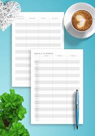 download printable two page weekly hourly scheduler pdf