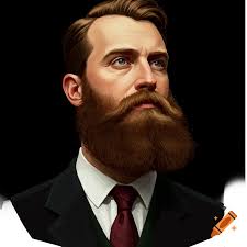 Portrait of Samuel Dempsey, a Smiling Man With a Big Beard and Blonde  Haircut created