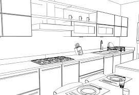 رسم مطبخ ثلاثي الابعاد