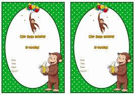 Adventure Time Curious George Invitations Birthday Invitation Templates Curious George Birthday