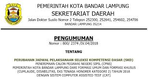 36 tahun 2018 tentang kriteria penetapan kebutuhan pns dan pelaksanaan seleksi cpns. Portal Berita Resmi Pemerintahan Kota Bandar Lampung