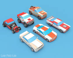 Download Cartoon Racing City Cars Pack 3d Model Low Poly Car Low Poly 3d Models Car 3d Model