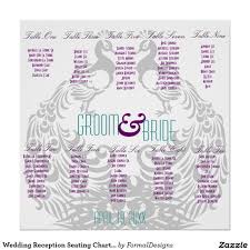 Wedding Reception Seating Chart Peacock Themed Zazzle