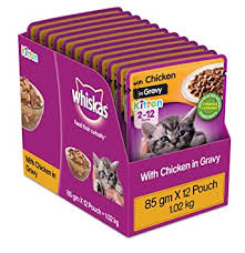 Prefer wet food over dry food for your cat. Buy Whiskas Kitten 2 12 Months Wet Cat Food Chicken In Gravy 12 Pouches 12 X 85g Online At Low Prices In India Amazon In