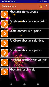 Check spelling or type a new query. Bio Status For Facebook Pour Android Telechargez L Apk