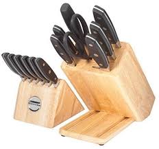 Knife Set Block Stainless Steel Kitchen Cookware Blade Food Chopper Wood Holder Steak Knives Knife Sets Kitchen Aid