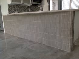 Bar Front Wrapped In Geometric Glass Mosaic Mosaic Glass Tile Projects Tile Floor