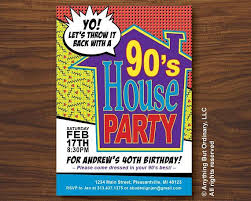 Carnival templates in memphis style. Surprise 90s House Party Birthday Invites Printable Surprise Etsy House Party Invitation House Party Party Invitations