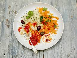 Discover classic british and mediterranean family staples, asian inspired dishes, and indian and chinese staples which uplift the household menu and offer some new flavors to. White Fish Tagine Carrot Coriander Clementine Salad Recipe Eat Your Books