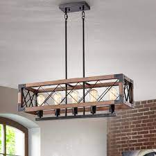 These chairs can be found at discount stores and home improvement centers at reasonable prices. Gracie Oaks Shayne 5 Light Kitchen Island Linear Pendant With Wrought Iron Accents Reviews Wayfair