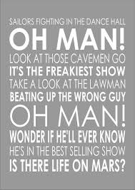 Just Stop Your Crying It S A Sign Of The Times David Bowie Life On Mars David Bowie Word Words Song Lyric Lyrics Wall Art Typography Ebay Lyric Poster David Bowie Quotes David Bowie Lyrics