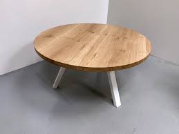 Table de repas dutchbone disponible en plusieurs dimensions. Table Ronde Bois Et Metal Fabrication Artisanale Francaise