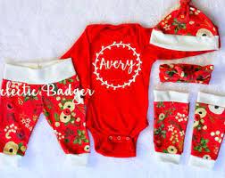 Christmas Newborn Outfit Organic Coming Home Summer Outfit Baby Girl Winter Outfit Personalized Goi Baby Girl Clothes Winter Baby Girl Clothes Baby Girl Winter