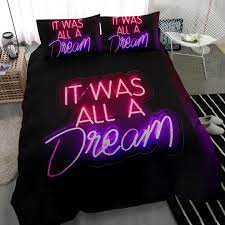 Neon genesis evangelion bedding set duvet cover comforter cover set pillowcase. It Was All A Dream Neon Design Bedding Set Bed Design Neon Bedding Bedding Set