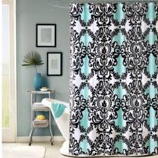Mia Fabric Shower Curtain Black Bathroom Decor Teal Shower Curtains Black White Shower Curtain