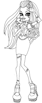 This printable colouring sheet show frankie stein in her scaris outfit, holding an impressive lightning themed suitcase in one hand. Monster High Frankie Stein Thirst Coloring Monster High Coloring Pages Kidsdrawing Free Colo Cartoon Coloring Pages Coloring Pages Penguin Coloring Pages