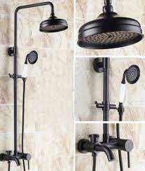Cascades Oil Rubbed Bronze Wall Mounted Rainfall Shower Head With Handheld Shower Tub Spout 2021 Edition Funitic Bathroom Shower Faucets Shower Faucet Sets Bronze Bathroom