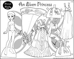 Paper doll clothes coloring pages. Four Princess Coloring Pages To Print Dress