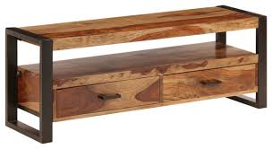 And if you want the best, then solid wood is worth paying for, not only for the quality of the piece, but also for the attractive and stylish design hand crafted by a master woodworker. Vidaxl Solid Sheesham Wood Tv Cabinet Tv Stand Side Sideboard Lowboard Cabinet Industrial Entertainment Centers And Tv Stands By Virventures Houzz