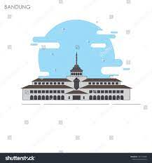 Gedung Satay Gedung Satay Bandung Icon Stock Vector Royalty Free 1327191068 Vector Images Bandung Image