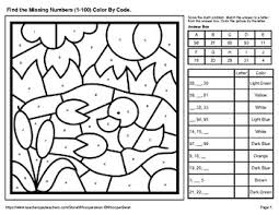 Best code lyoko coloring pages. Find The Missing Numbers 1 100 Color By Code Coloring Pages Pond Life