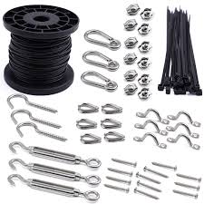 Check spelling or type a new query. Muzata String Light Hanging Kit Stainless Steel Hardware For The Globe Suspension Kits Cafe Lighting Guide Wire Rope Tension With Turnbuckles And Hooks 165ft Black Vinyl Coated Cable Lighting Ceiling Fans Tools Home Improvement